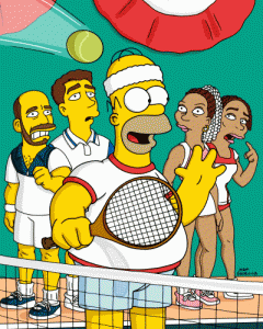 Homer joue au tennis (photo DR)