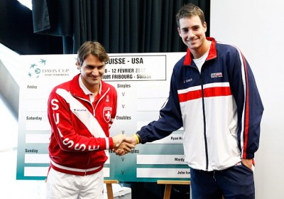 Federer - Isner, Davis Cup (photo DR)
