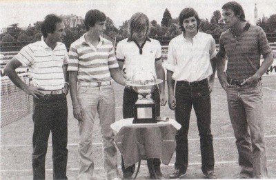 Leconte, Tulasne, Portes, l'équipe de France gagnante de la Galéa en 1980 (photo DR)
